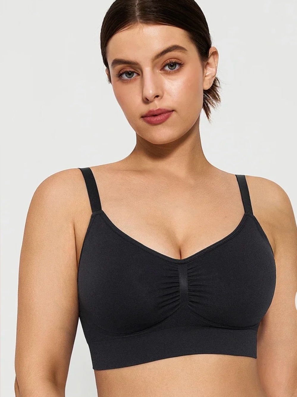 Popilush Seamless XXL Black Wireless Comfort Bralette-NWT